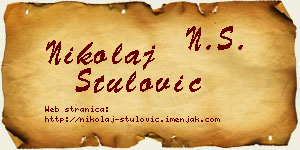 Nikolaj Štulović vizit kartica